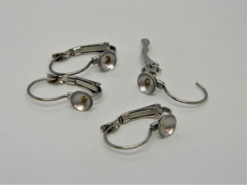 Acél fülbevaló alap csészés francia 6 mm