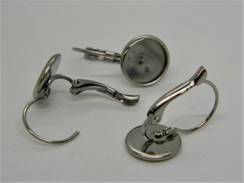 Acél fülbevaló alap peremes 12mm