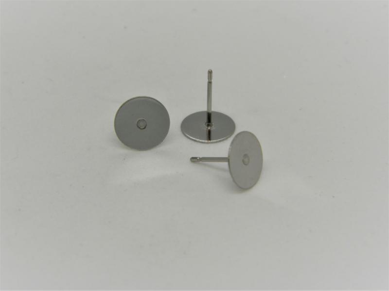 Acél fülbevaló alap stift tárcsás 6mm