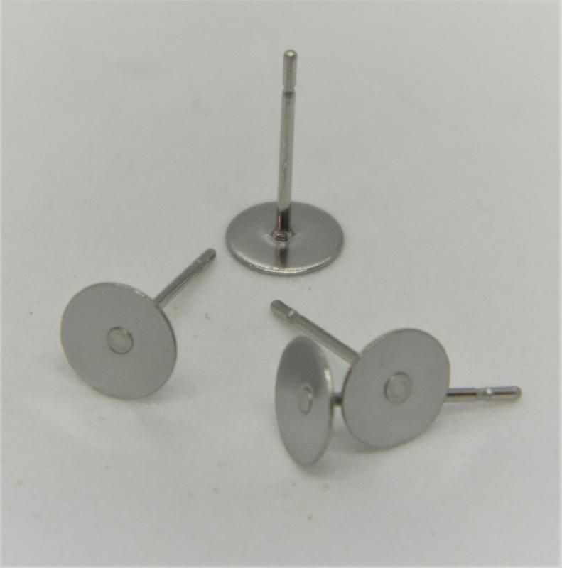 Acél stift bedugós 8mm fülbevaló  alap