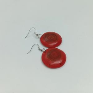 Fa fülbevaló -bordó