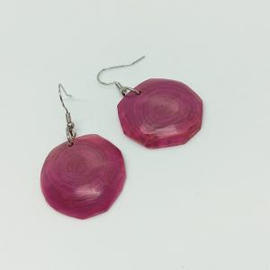 Fa fülbevaló -magenta -lilás árnyalattal