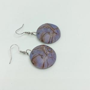 Fa fülbevaló nyírfából-lilás