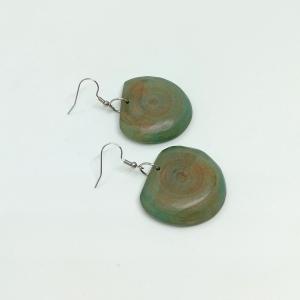 Fa fülbevaló olajzöld