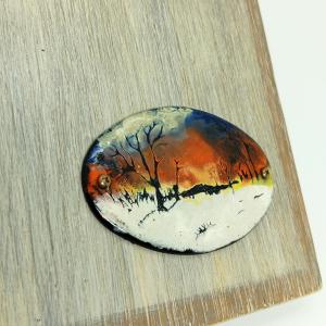 Fa könyv-tűzzománc betéttel