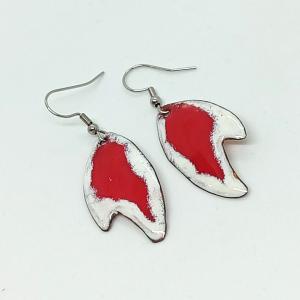Piros tűzzománc fülbevaló