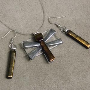 Szitakötő üveg medál szett