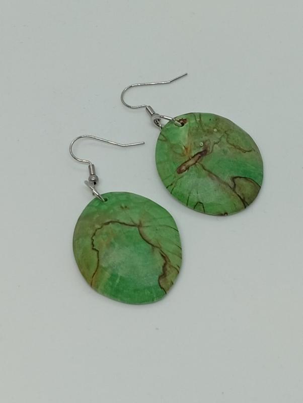 Fa fülbevaló Zöld