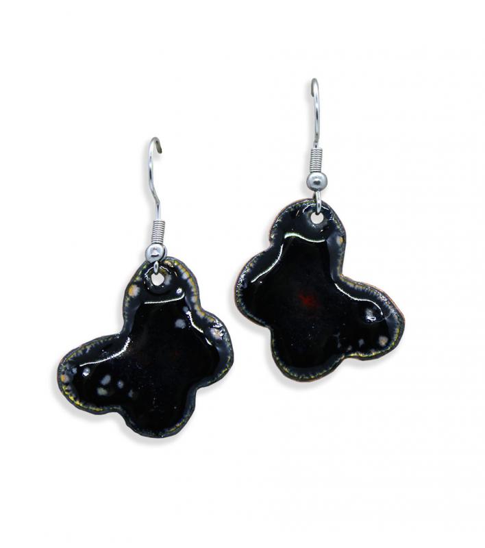 Fekete pillangó fülbevaló