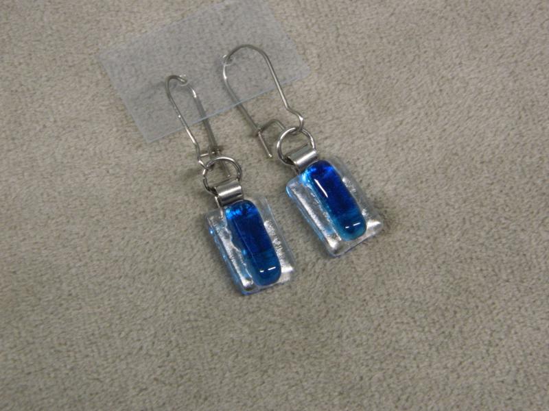 Királykék üveg fülbevaló