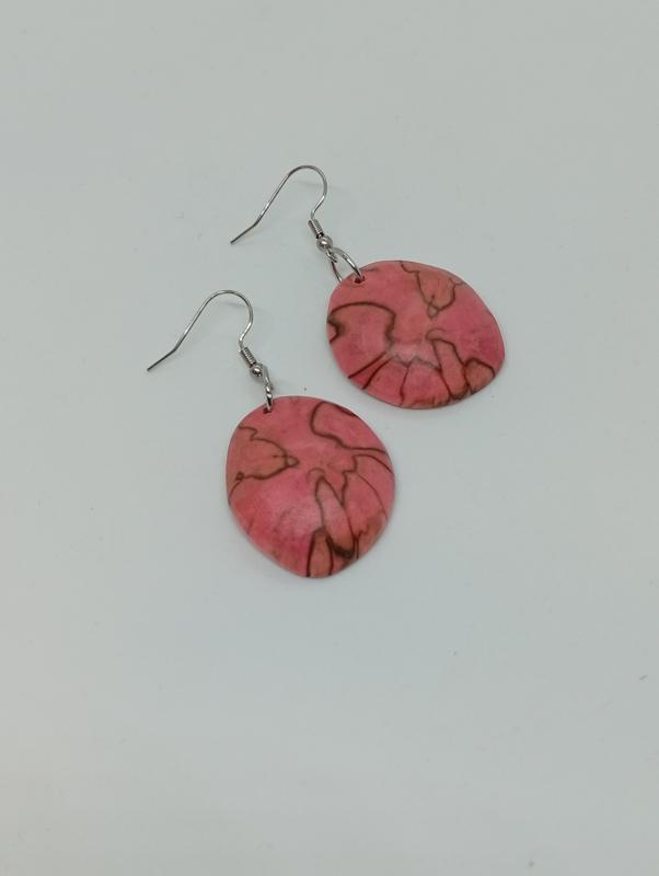 Nyírfa fülbevaló magenta