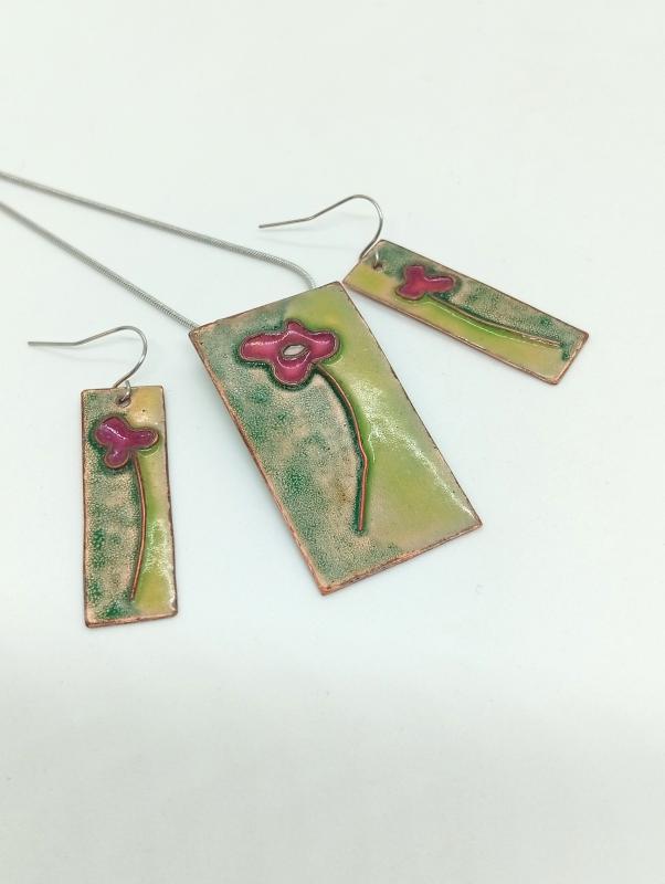 Pipacs tűzománc szett