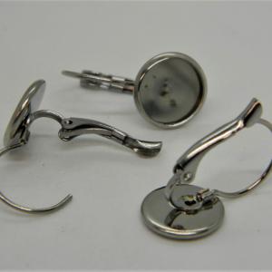 Acél fülbevaló alap peremes 12mm