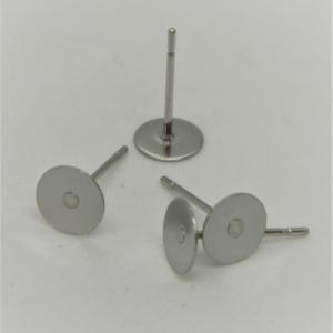 Acél stift bedugós 8mm fülbevaló  alap