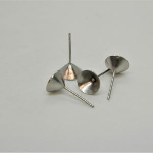 Acél stift kúpos fülbevaló alap 6 mm