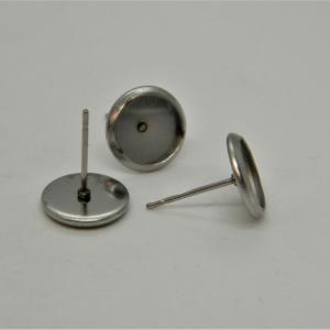 Acél stift peremes 8mm fülbevaló  alap