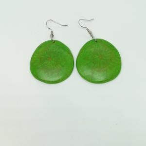 Fa fülbevaló levélzöld