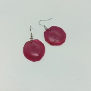 Fa fülbevaló -magenta -lilás árnyalattal