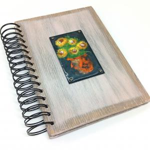 Fa könyv-tűzzománc csendélet