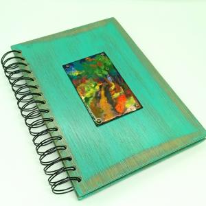 Fa könyv-tűzzománc- erdei út