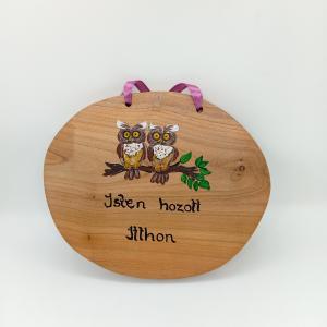 Köszöntő fa ajtótábla