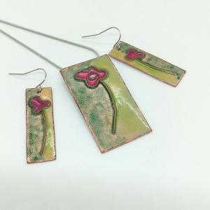 Pipacs tűzománc szett