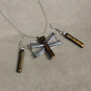 Szitakötő üveg medál szett