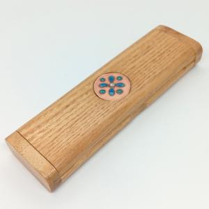 Tölgyga tolltartó -tűzománc díszítéssel-virág