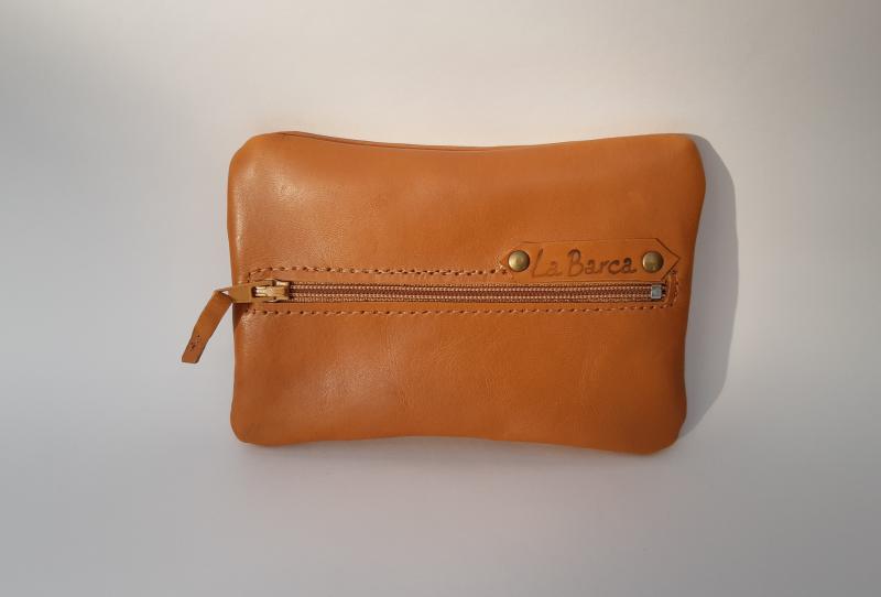 Mustársárga bőr cipzáros kulcstartó Chiavi 006