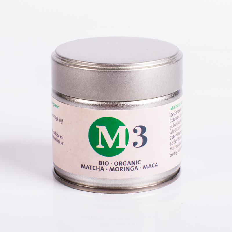 M3 - Matcha Morniga Maca 30 g fémdobozban BIO