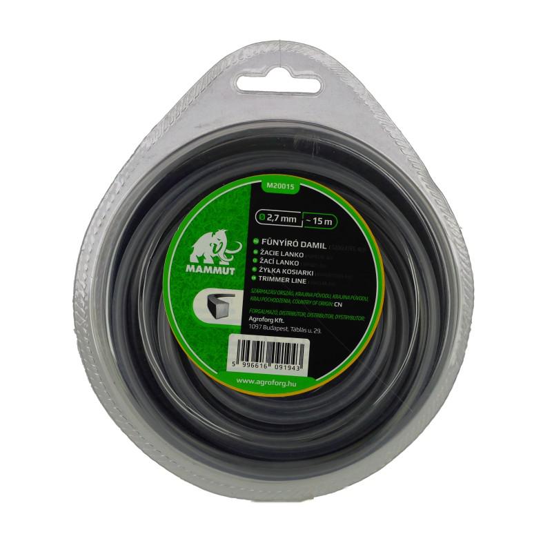 Fűkasza damil szögletes ( aluminiumos ) 2.7 mm ( 15 méter )