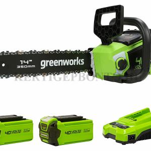 Greenworks GD40CS15K2X 40 v akkumulátoros láncfűrész ( 3/8-1.3-52 szemes, akku- és töltővel )