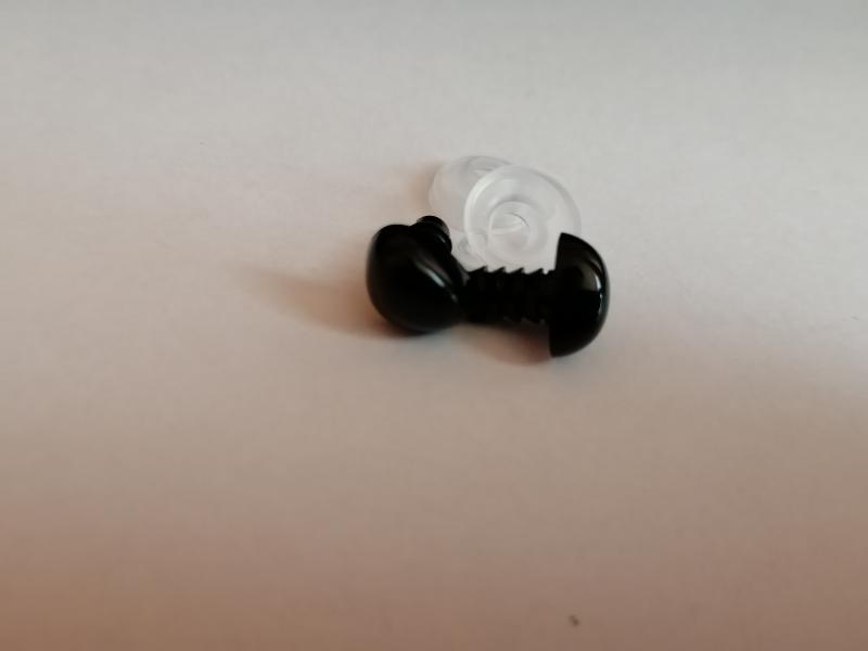 Biztonsági maci  orr , fekete , 12 mm