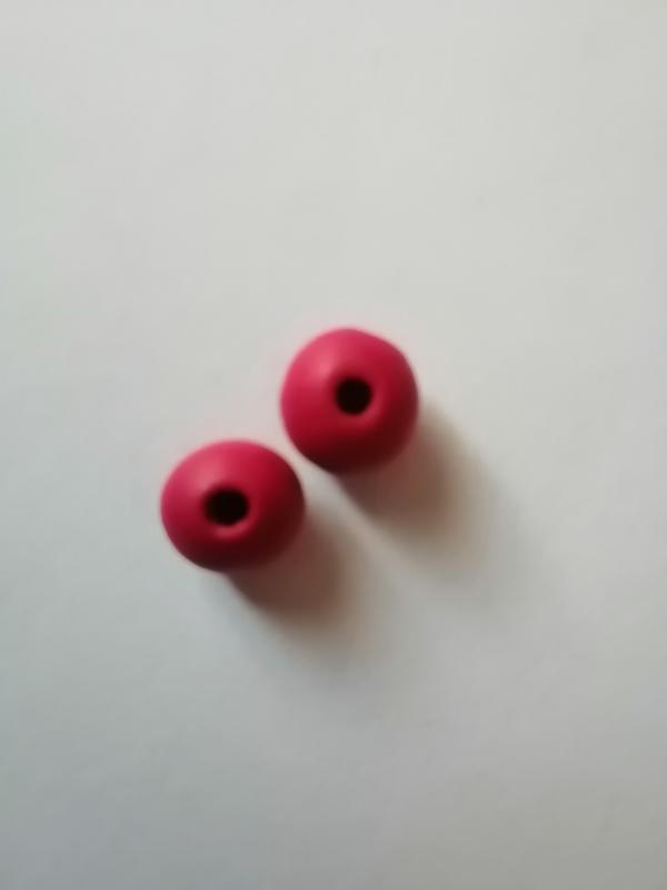 Fa gyöngy 10mm - Pink