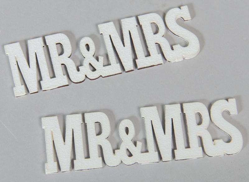 Fa MR & MRS felirat fehér 10.5 cm
