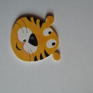 Fa dekorációs gomb (tigris)