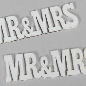Fa MR & MRS felirat fehér 10.5 cm