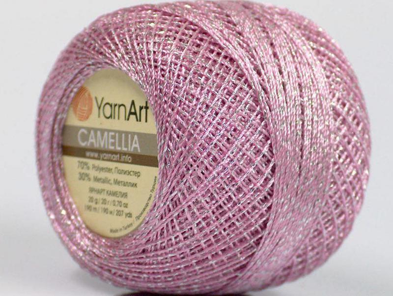 YarnArt Camellia - rózsaszín/ezüst - 410