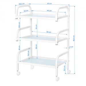 Eszköztároló kocsi üvegpolcokkal