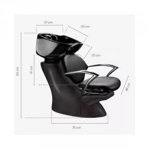 Exkluzív fejmosó állítható székkel fekete-szürke