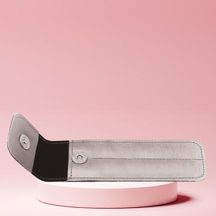 Long Lashes 2 részes szempilla csipesztartó tok, üresen - ezüst