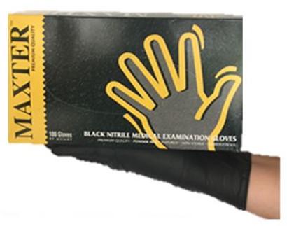 Nitril kesztyű, 5,5 gr púdermentes FEKETE TÖBBFAJTA MÉRET
