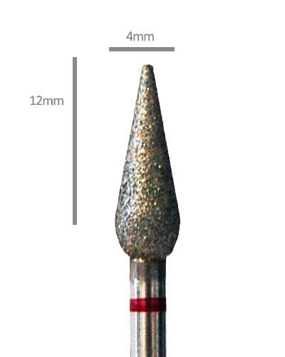 Pedi Planet gyémánt fréz csepp piros (finom) (pp5739)