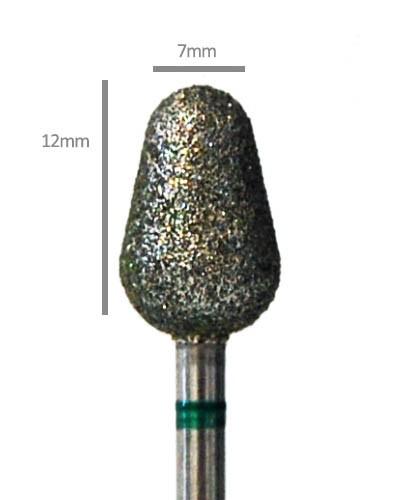 Pedi Planet gyémánt fréz közepes buzogány (durva- zöld) (pp5737)