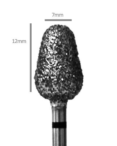 Pedi Planet gyémánt fréz közepes buzogány (extra durva- fekete) (pp5736)