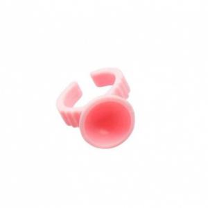 Long Lashes ragasztótartó gyűrű - rózsaszín (10db)