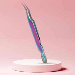 Long Lashes szempilla csipesz enyhén hajlított- multicolor, 12cm