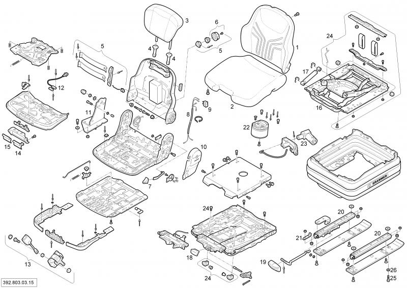 03/09 DRIVER SEAT AIR-SUSPENDED GRAMMER