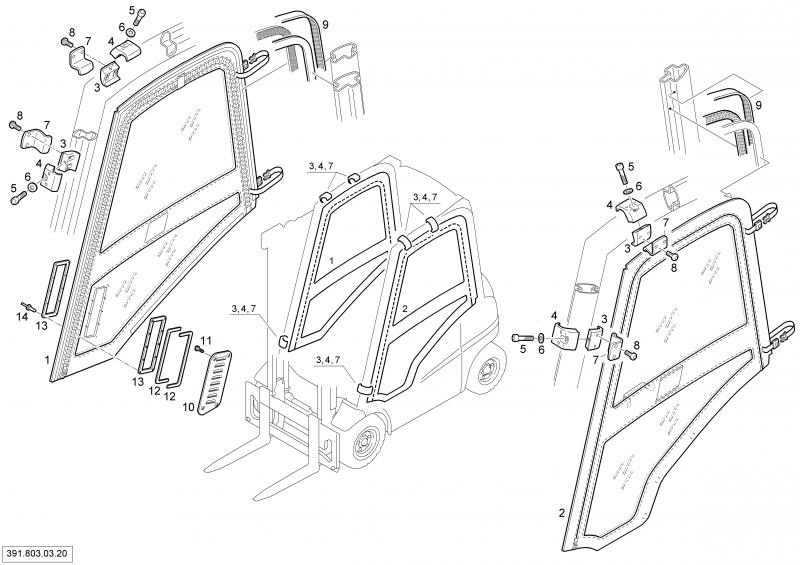 03/18 DRIVERS CAB PLASTIC DOORS