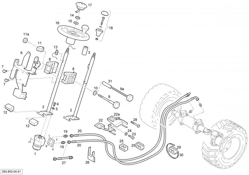 04/01 HYDROSTATIC STEERING WITH LINES =>| H2X393W03941